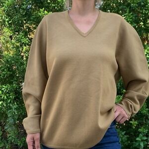 Vintage Maus & Hoffman 100% Wool‎ dolman sleeves camel tan size L made in USA